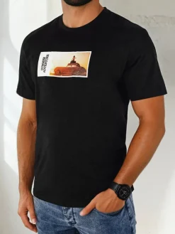 Koszulki Męskie>Dstreet Koszulka męska z nadrukiem czarna RX5485