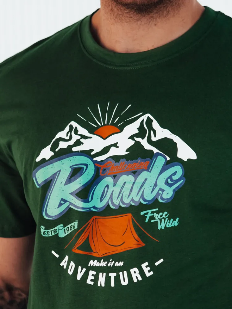 Koszulki Męskie>Dstreet Koszulka męska z nadrukiem zielona RX5402