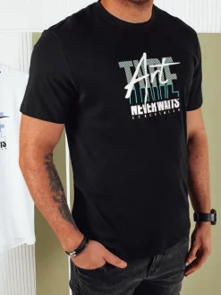 Koszulki Męskie>Dstreet Koszulka męska z nadrukiem czarna RX5391