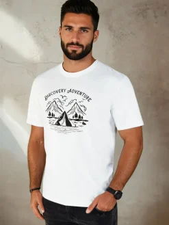 Koszulki Męskie>Dstreet Koszulka męska z nadrukiem biała RX5412