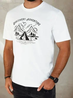 Koszulki Męskie>Dstreet Koszulka męska z nadrukiem biała RX5412