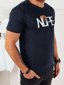 Koszulki Męskie>Dstreet Koszulka męska z nadrukiem granatowa RX5358