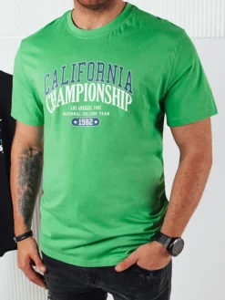 Koszulki Męskie>Dstreet Koszulka męska z nadrukiem zielona RX5390