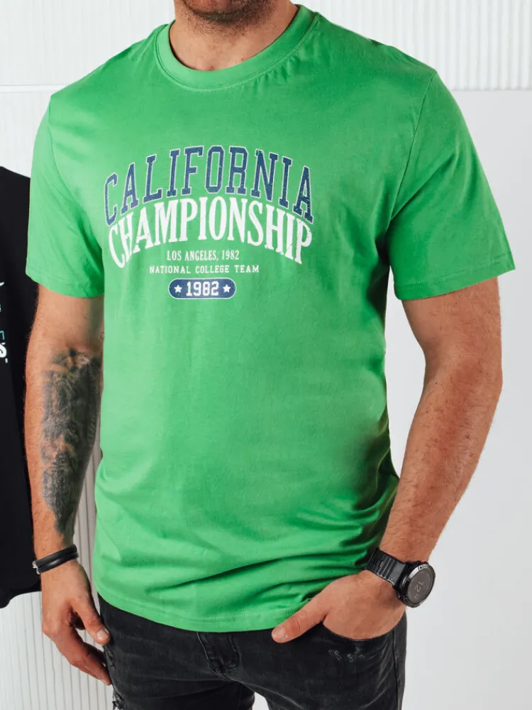 Koszulki Męskie>Dstreet Koszulka męska z nadrukiem zielona RX5390