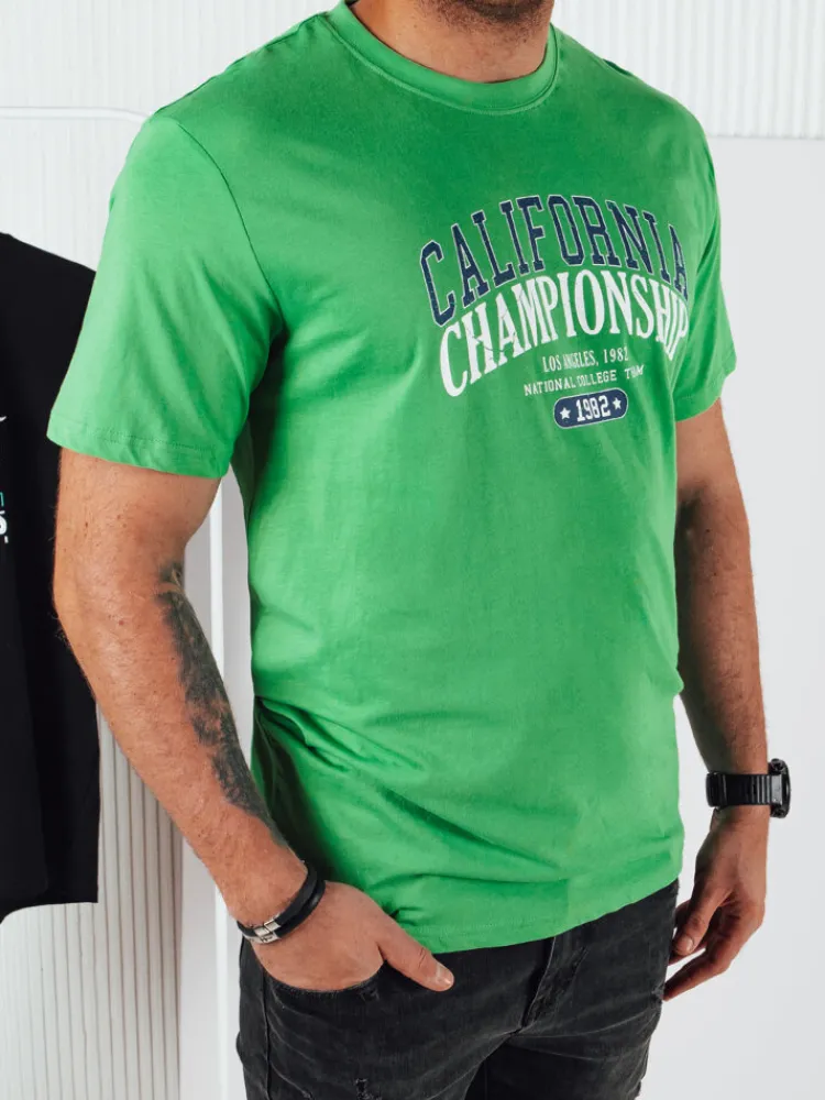 Koszulki Męskie>Dstreet Koszulka męska z nadrukiem zielona RX5390