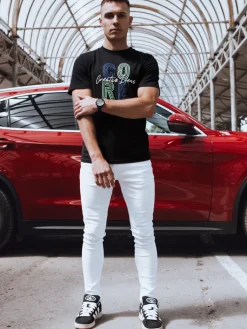 Koszulki Męskie>Dstreet Koszulka męska z nadrukiem czarna RX5382