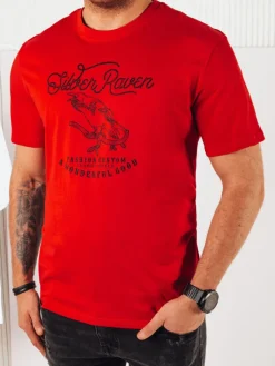 Koszulki Męskie>Dstreet Koszulka męska z nadrukiem czerwona RX5364