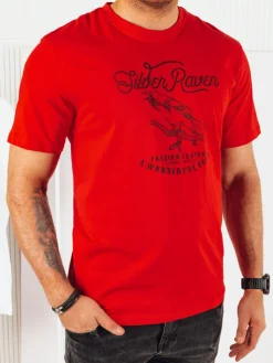 Koszulki Męskie>Dstreet Koszulka męska z nadrukiem czerwona RX5364