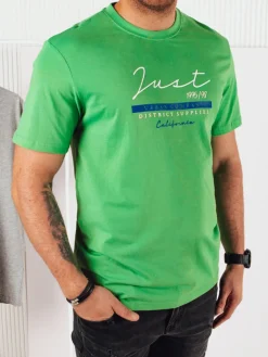 Koszulki Męskie>Dstreet Koszulka męska z nadrukiem zielona RX5426