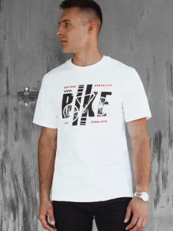 Koszulki Męskie>Dstreet Koszulka męska z nadrukiem biała RX5450