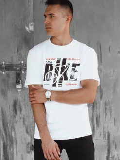 Koszulki Męskie>Dstreet Koszulka męska z nadrukiem biała RX5450