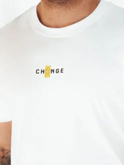 Koszulki Męskie>Dstreet Koszulka męska z nadrukiem biała RX5460