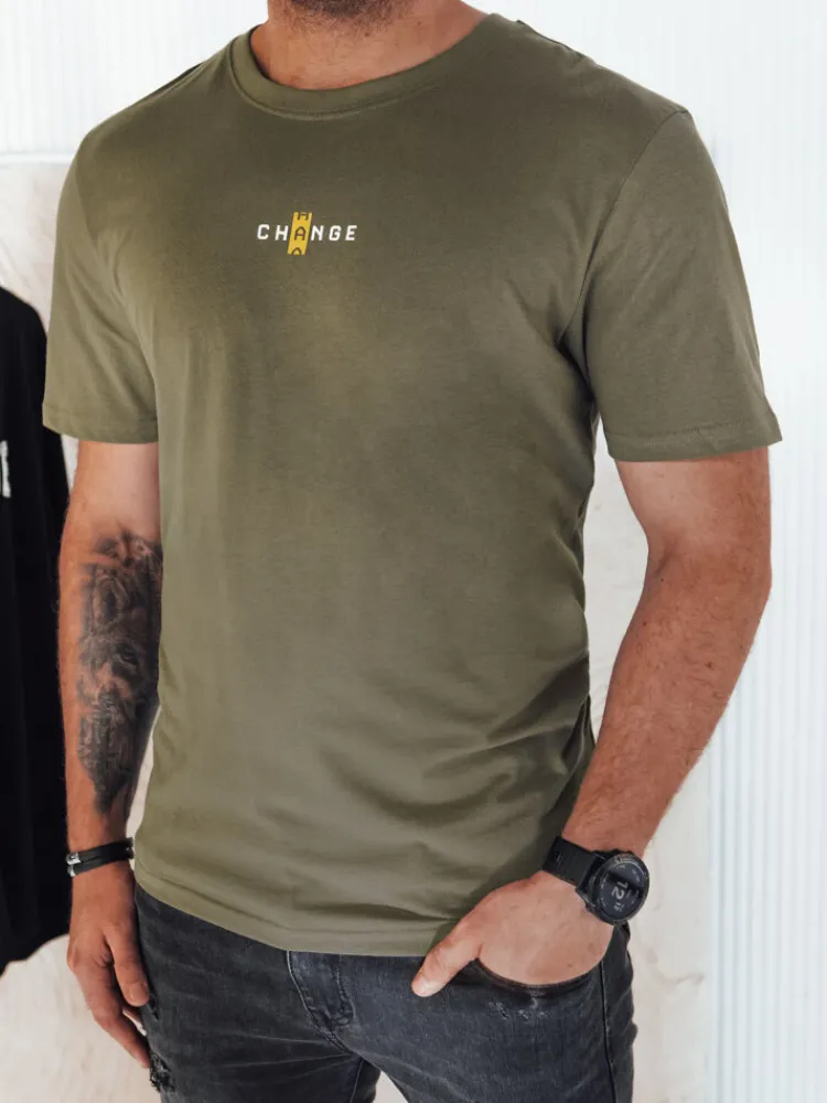 Koszulki Męskie>Dstreet Koszulka męska z nadrukiem zielona RX5462