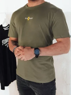 Koszulki Męskie>Dstreet Koszulka męska z nadrukiem zielona RX5462