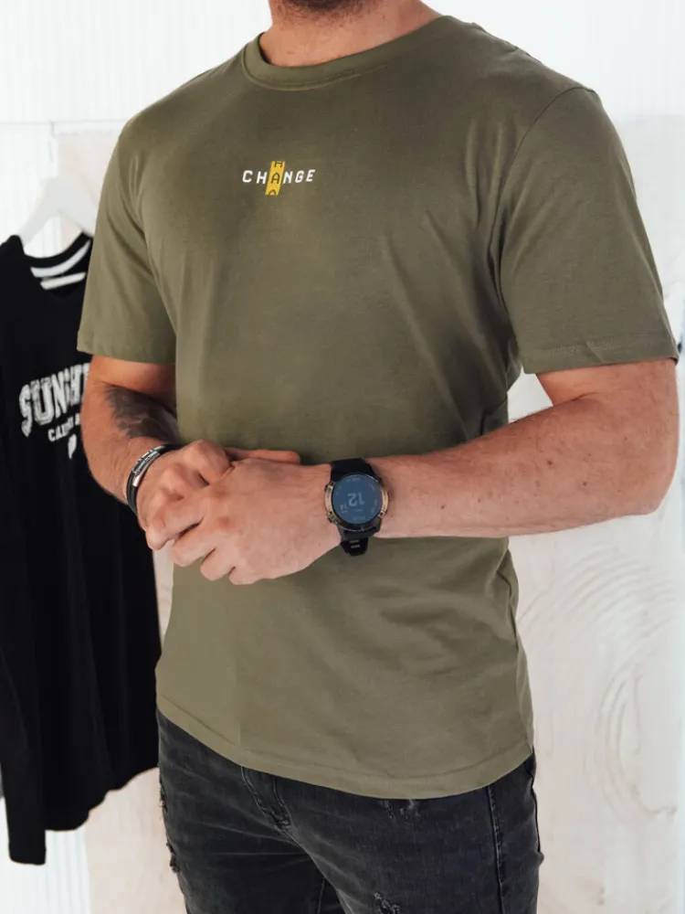 Koszulki Męskie>Dstreet Koszulka męska z nadrukiem zielona RX5462