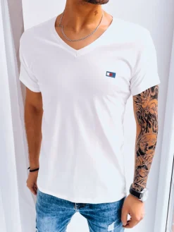 Koszulki Męskie>Dstreet Koszulka męska z nadrukiem ecru RX5131