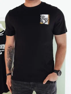 Koszulki Męskie>Dstreet Koszulka męska z nadrukiem czarna RX5482
