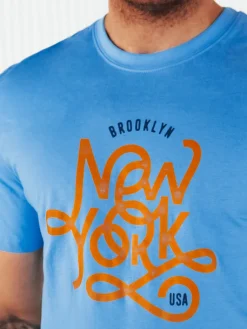 Koszulki Męskie>Dstreet Koszulka męska z nadrukiem niebieska RX5370