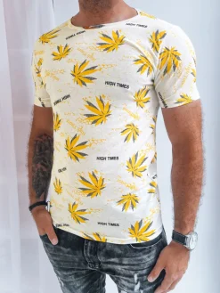 Koszulki Męskie>Dstreet Koszulka męska z nadrukiem biała RX5277