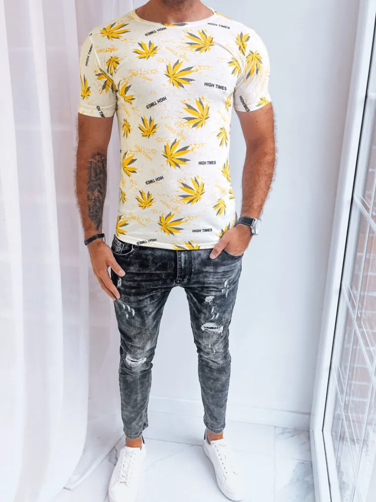 Koszulki Męskie>Dstreet Koszulka męska z nadrukiem biała RX5277