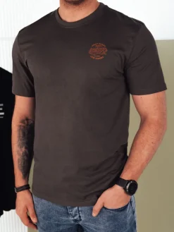 Koszulki Męskie>Dstreet Koszulka męska z nadrukiem ciemnoszara RX5416