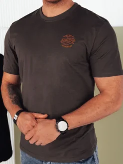 Koszulki Męskie>Dstreet Koszulka męska z nadrukiem ciemnoszara RX5416