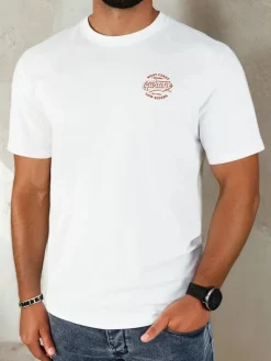 Koszulki Męskie>Dstreet Koszulka męska z nadrukiem biała RX5415