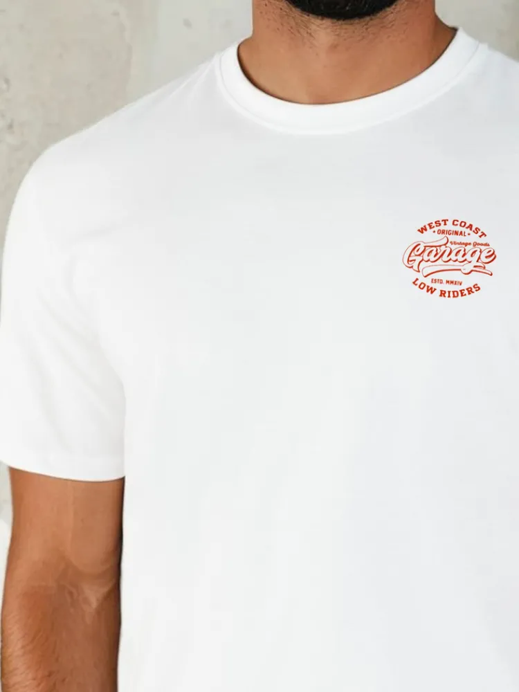 Koszulki Męskie>Dstreet Koszulka męska z nadrukiem biała RX5415