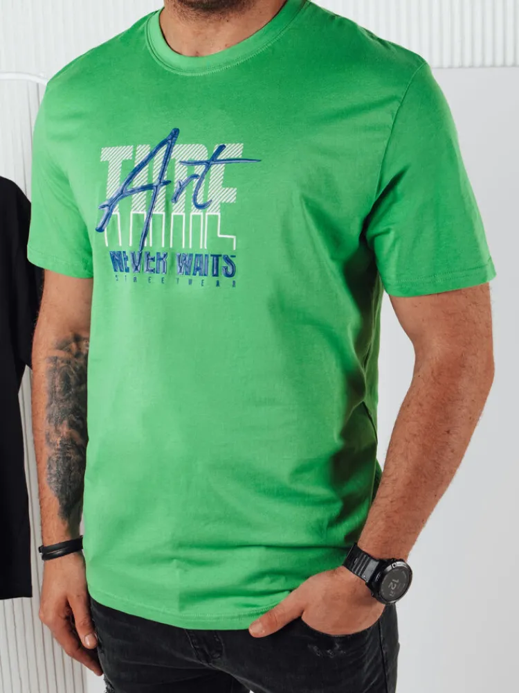 Koszulki Męskie>Dstreet Koszulka męska z nadrukiem zielona RX5393