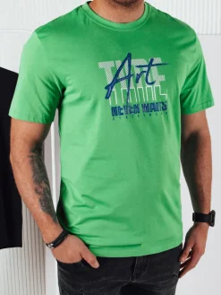 Koszulki Męskie>Dstreet Koszulka męska z nadrukiem zielona RX5393