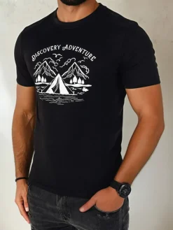 Koszulki Męskie>Dstreet Koszulka męska z nadrukiem czarna RX5413