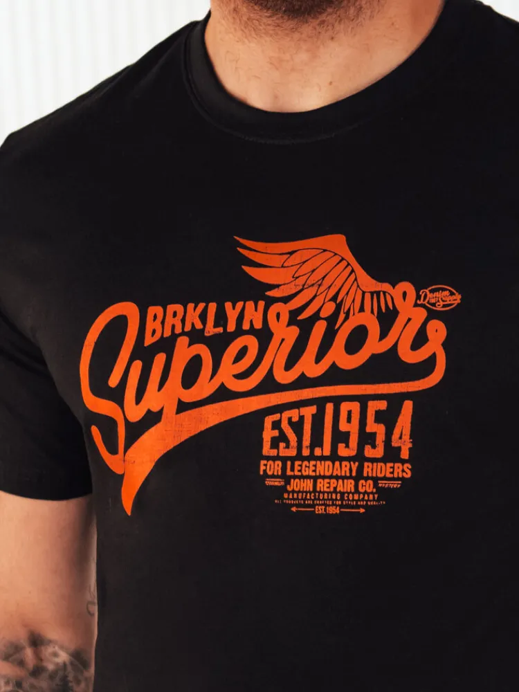 Koszulki Męskie>Dstreet Koszulka męska z nadrukiem czarna RX5366