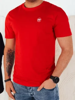 Koszulki Męskie>Dstreet Koszulka męska z nadrukiem czerwona RX5444