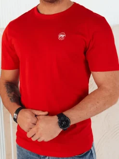 Koszulki Męskie>Dstreet Koszulka męska z nadrukiem czerwona RX5444