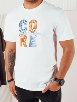 Koszulki Męskie>Dstreet Koszulka męska z nadrukiem biała RX5383