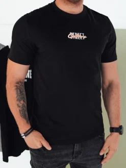 Koszulki Męskie>Dstreet Koszulka męska z nadrukiem czarna RX5422