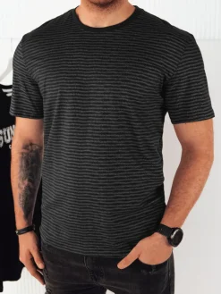Koszulki Męskie>Dstreet Koszulka męska z nadrukiem czarna RX5398