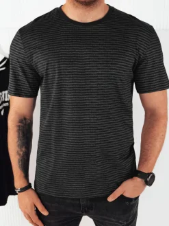 Koszulki Męskie>Dstreet Koszulka męska z nadrukiem czarna RX5398