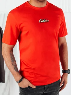 Koszulki Męskie>Dstreet Koszulka męskaz nadrukiem pomarańczowa RX5423