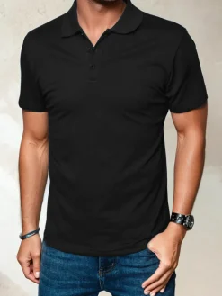 Koszulki Męskie>Dstreet Koszulka polo męska czarna PX0512
