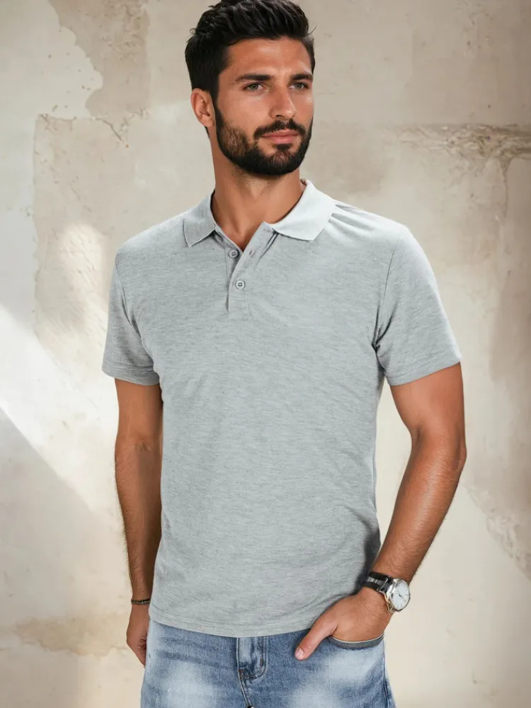 Koszulki Męskie>Dstreet Koszulka polo męska jasnoszara PX0513