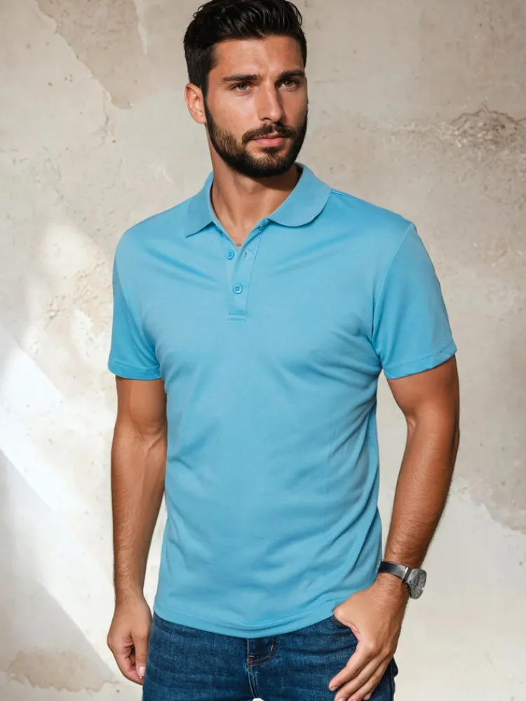 Koszulki Męskie>Dstreet Koszulka polo męska niebieska PX0552