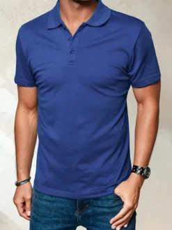 Koszulki Męskie>Dstreet Koszulka polo męska niebieska PX0510