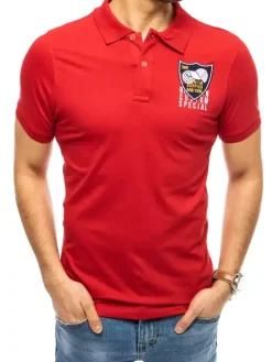 Koszulki Męskie>Dstreet Koszulka polo z haftem czerwona PX0390
