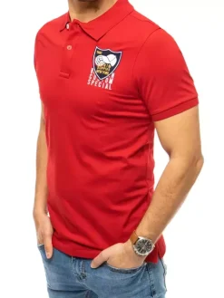 Koszulki Męskie>Dstreet Koszulka polo z haftem czerwona PX0390
