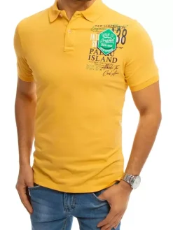 Koszulki Męskie>Dstreet Koszulka polo z nadrukiem żółta PX0372