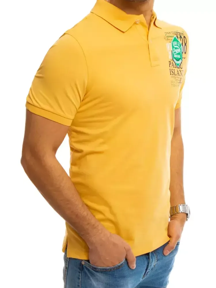 Koszulki Męskie>Dstreet Koszulka polo z nadrukiem żółta PX0372