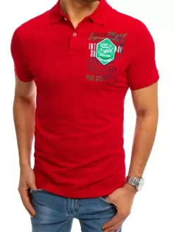 Koszulki Męskie>Dstreet Koszulka polo z nadrukiem czerwona PX0367