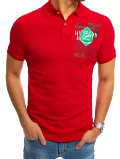 Koszulki Męskie>Dstreet Koszulka polo z nadrukiem czerwona PX0367
