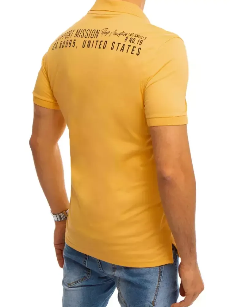 Koszulki Męskie>Dstreet Koszulka polo z nadrukiem żółta PX0375